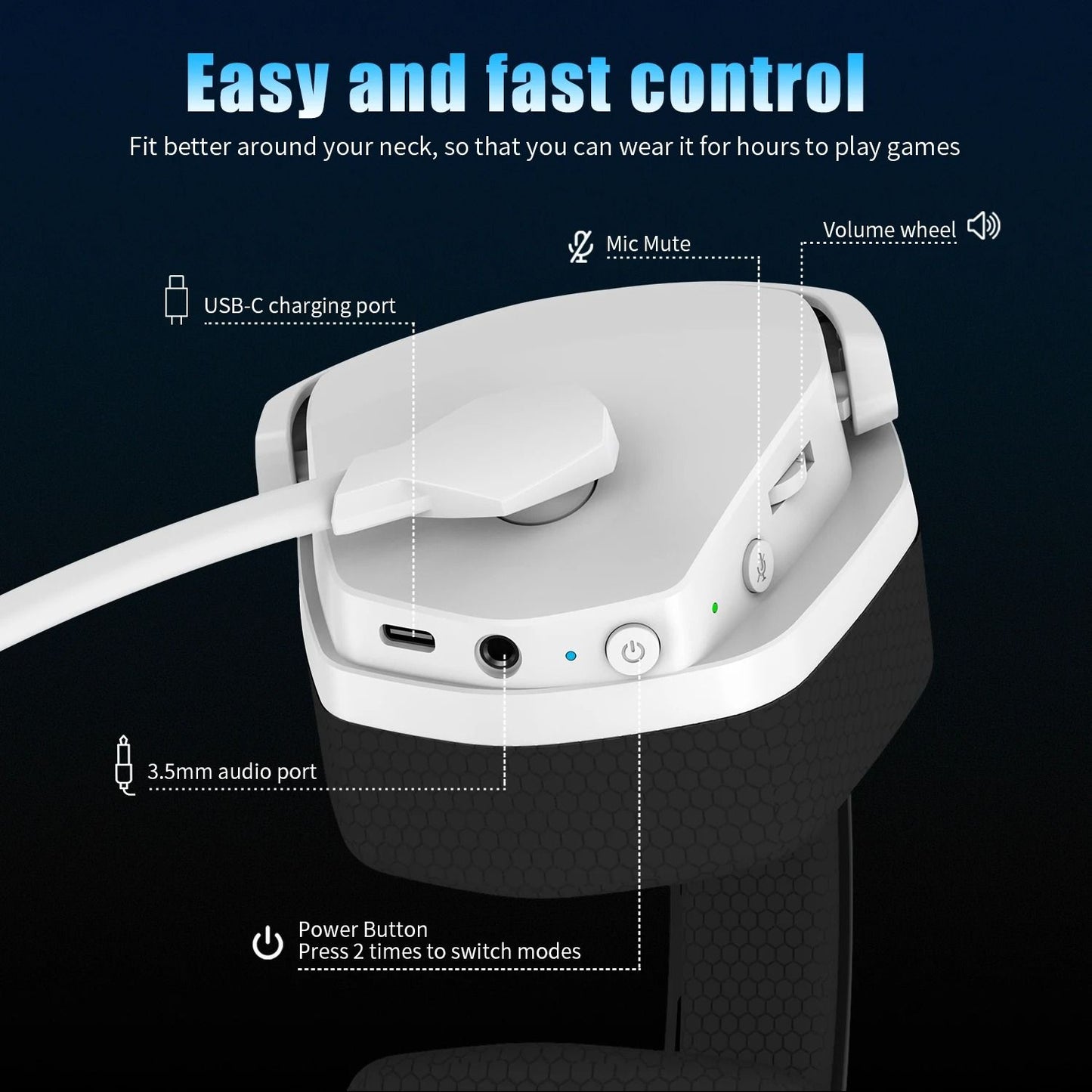 Dual Wireless Gaming Headset with Microphone for PS5 PC Mobile and Switch