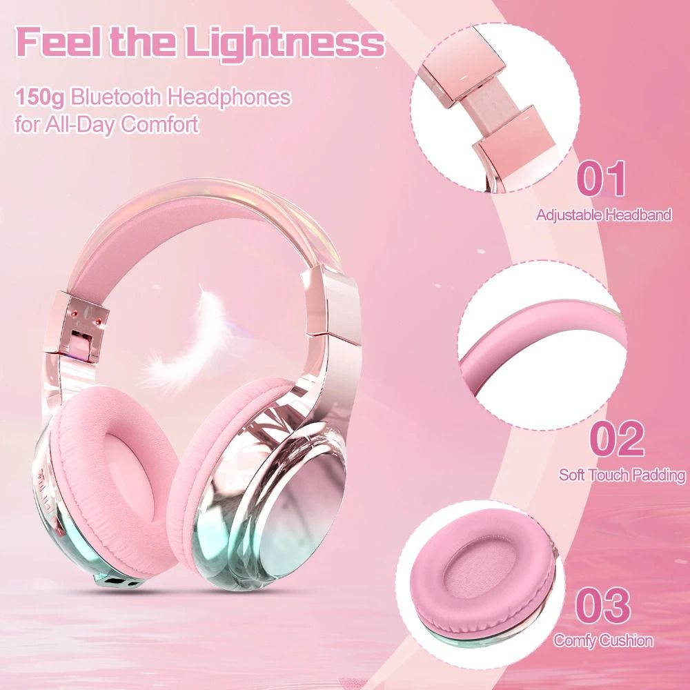 Wireless Bluetooth Headphones with Microphone and 60 Hour Battery Life
