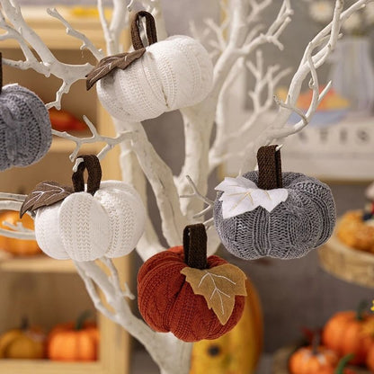 Knitted Soft Wool Pumpkin Ornament for Home Thanksgiving Harvest Decoration