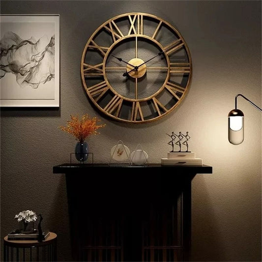 Modern Large 3D Wall Clock with Roman Numerals