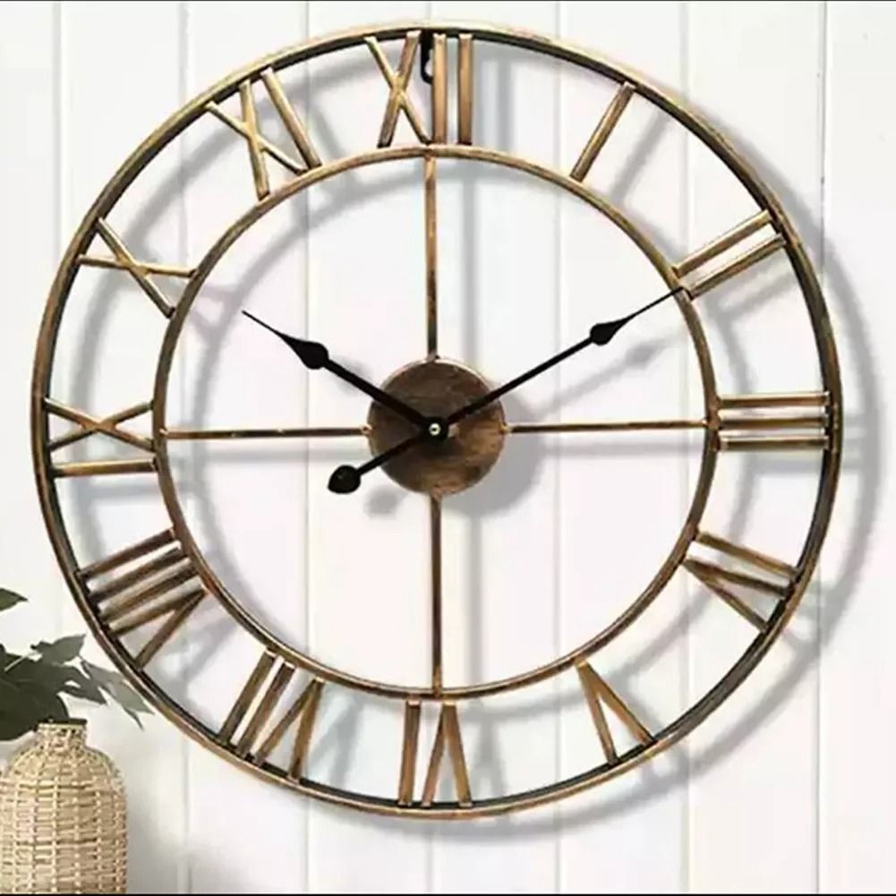 Modern Large 3D Wall Clock with Roman Numerals