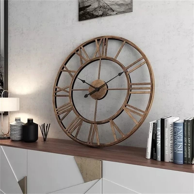 Modern Large 3D Wall Clock with Roman Numerals