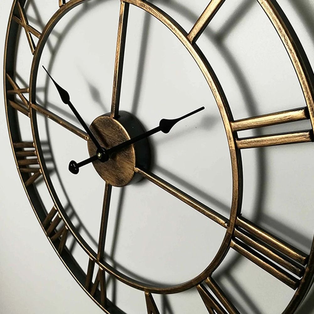 Modern Large 3D Wall Clock with Roman Numerals