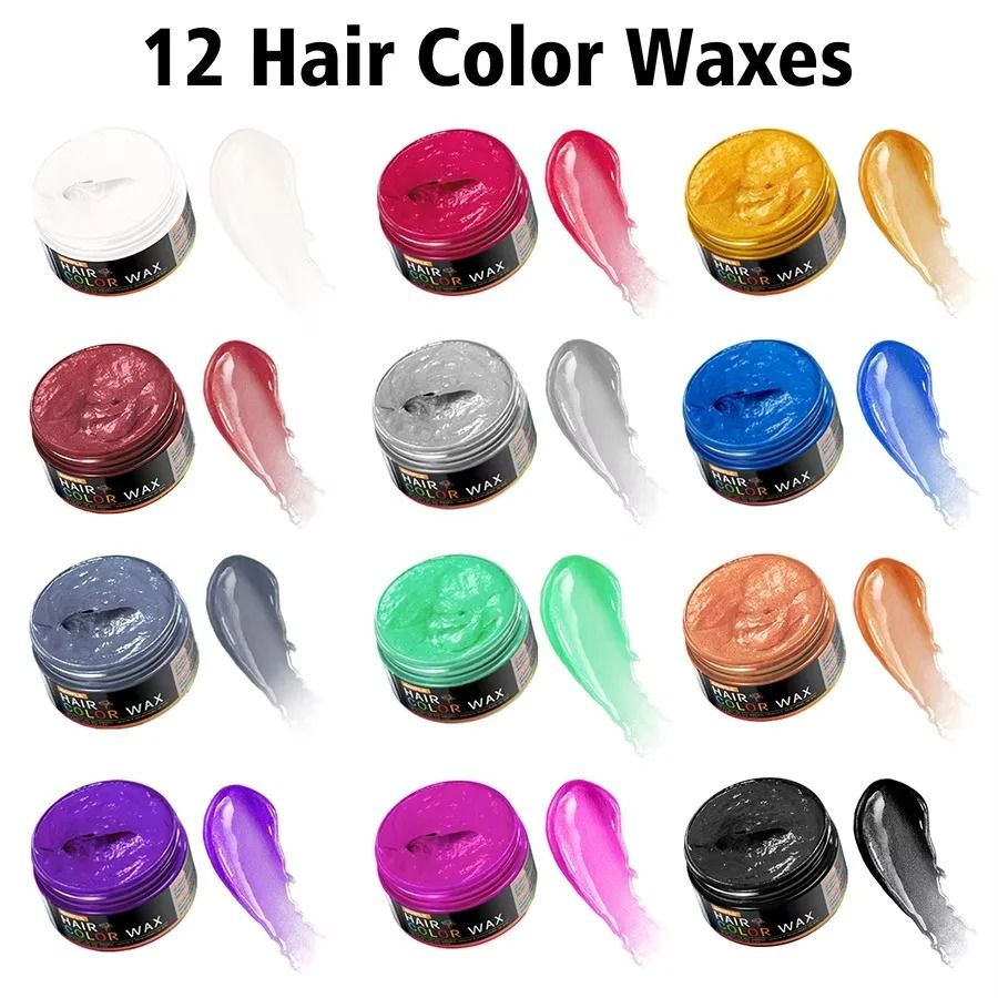 Halloween Temporary Hair Dye Wax Easy Wash Color Mud for Hair Eyebrows and Beards