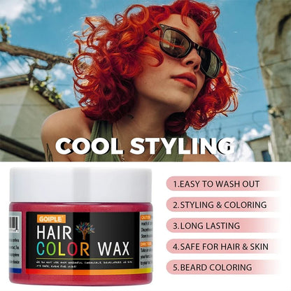 Halloween Temporary Hair Dye Wax Easy Wash Color Mud for Hair Eyebrows and Beards