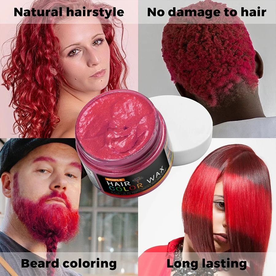 Halloween Temporary Hair Dye Wax Easy Wash Color Mud for Hair Eyebrows and Beards