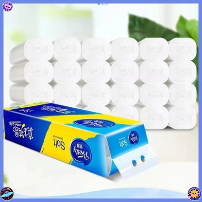 Soft, Skin Friendly Car Paper Towels, 12 Rolls Bulk Pack, 4 Layer Thickened Toilet Paper for Auto, RV, and Home