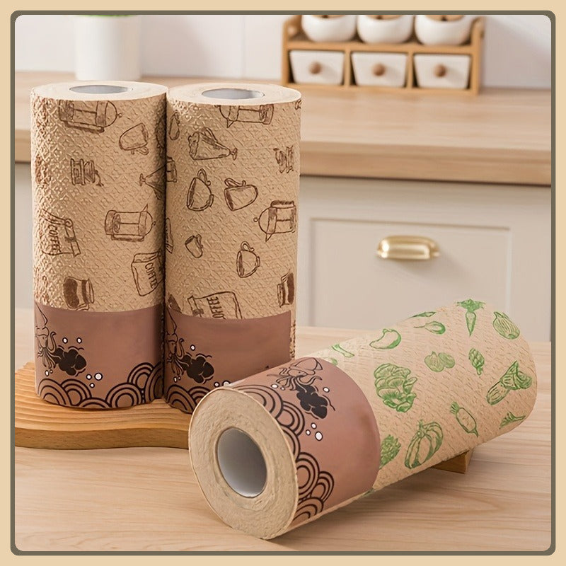 Heavy Duty Cleaning Rag, Washable and Reusable, Quick Drying, Lint Free Paper Towel Roll with Carry Case