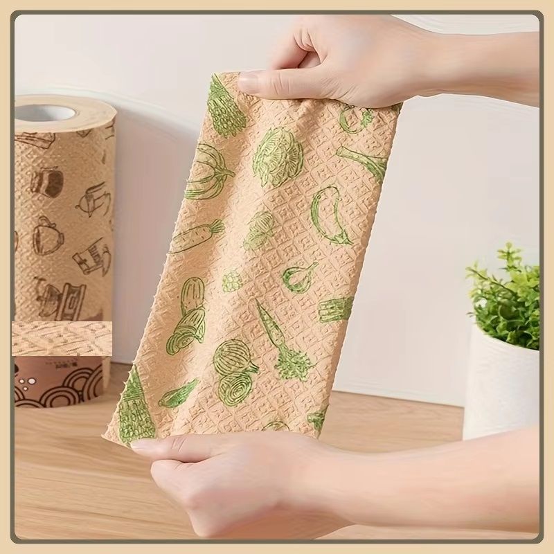 Heavy Duty Cleaning Rag, Washable and Reusable, Quick Drying, Lint Free Paper Towel Roll with Carry Case