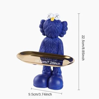 Decorative Bear Figurine Key Storage Tray for Home Entry and Living Room