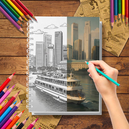 Architectural Street Scene Adult Coloring Book, Thick Paper, A Gift of Taste and Thought