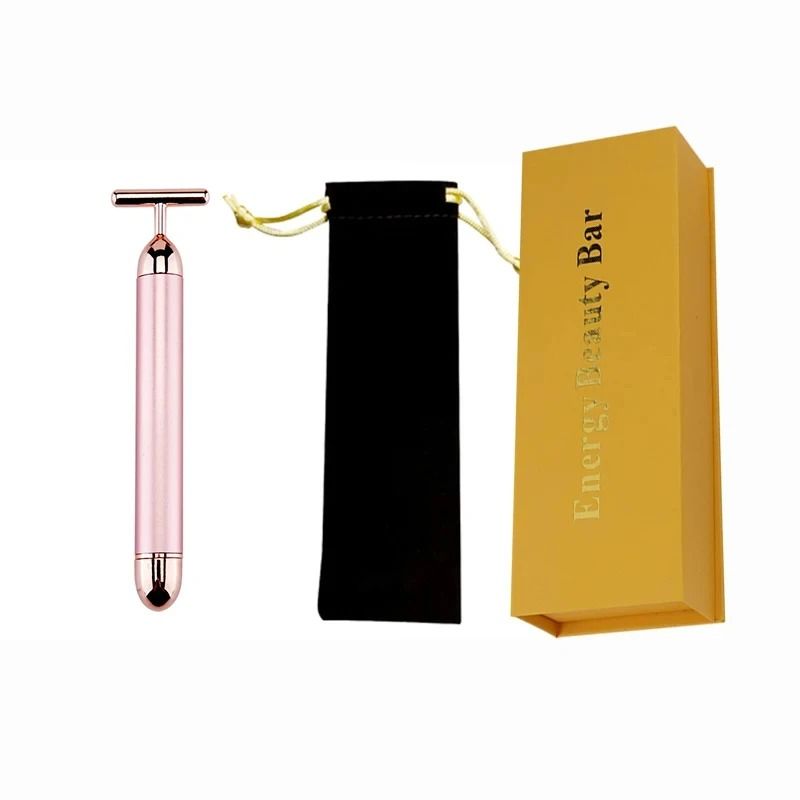 24K Gold Beauty Roller Vibrating Face Massager for Skin Tightening and Lifting