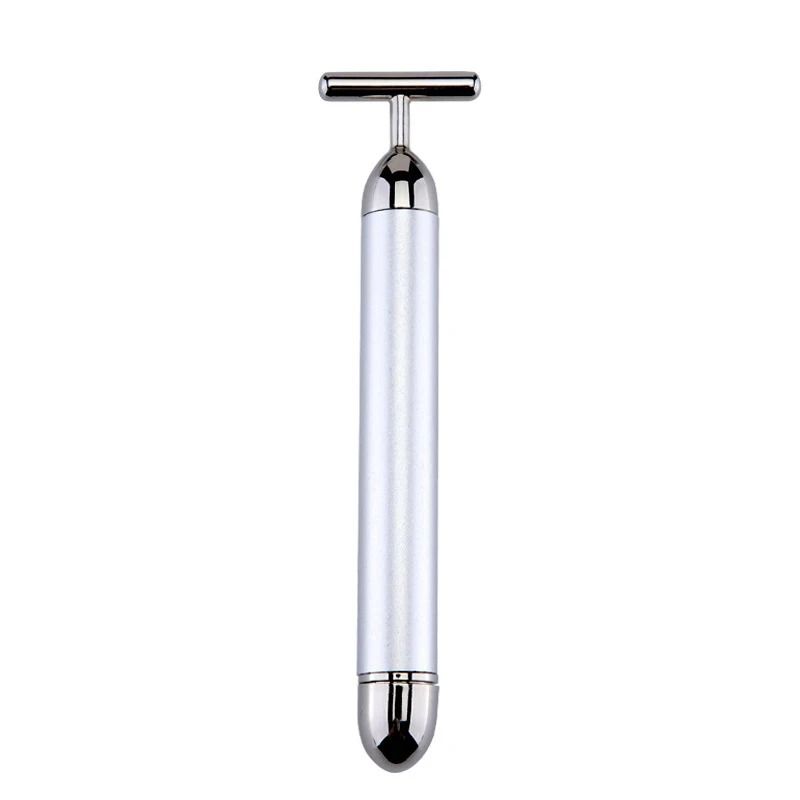 24K Gold Beauty Roller Vibrating Face Massager for Skin Tightening and Lifting