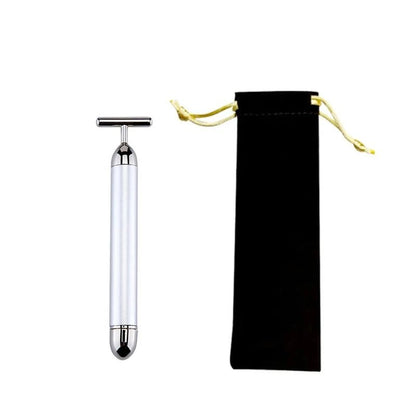 24K Gold Beauty Roller Vibrating Face Massager for Skin Tightening and Lifting