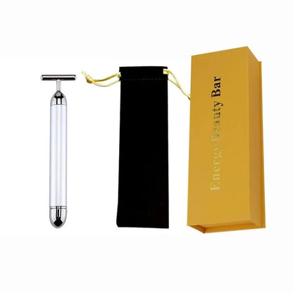 24K Gold Beauty Roller Vibrating Face Massager for Skin Tightening and Lifting