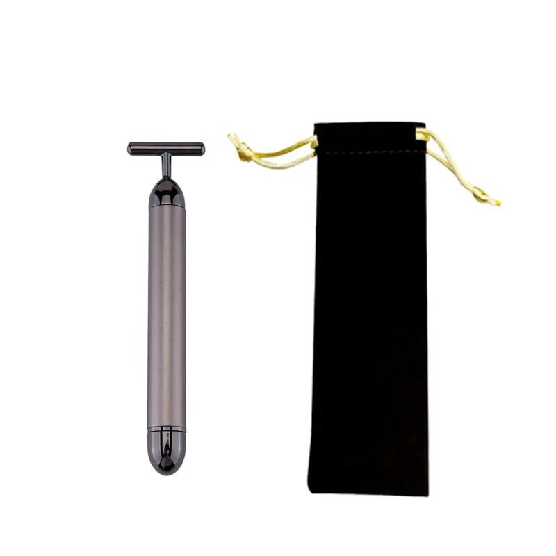 24K Gold Beauty Roller Vibrating Face Massager for Skin Tightening and Lifting
