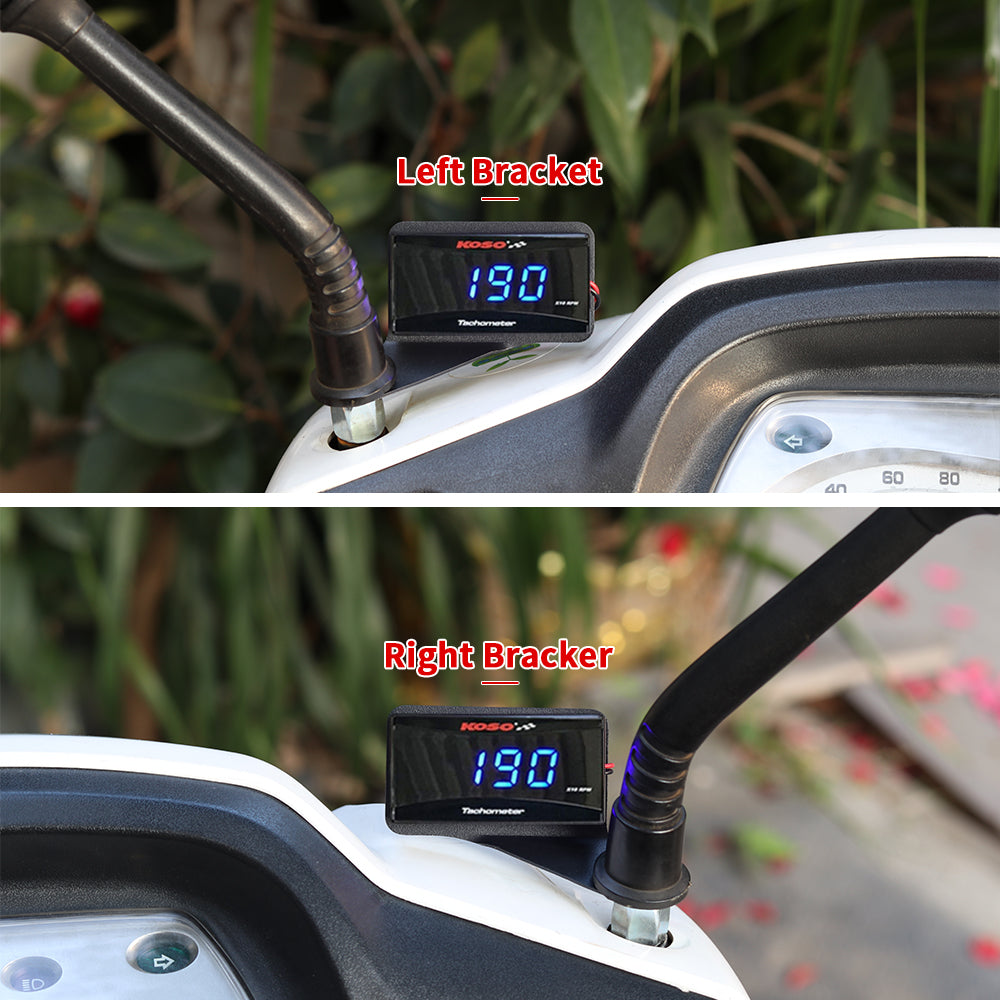 Motorcycle RPM Mini Meter, Universal LCD Digital Tachometer Gauge, Engine Tach Meter Display