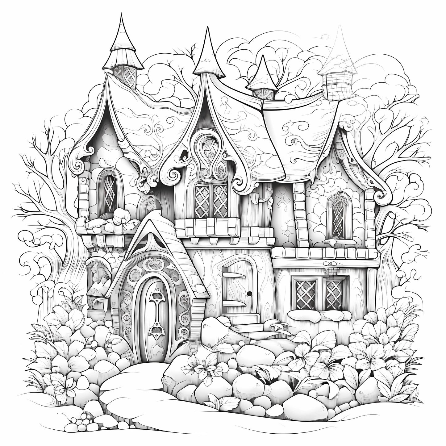 Winter Wonderland Adult Coloring Book, Snow Themed Designs for Color Practice, Colored Pencils Art