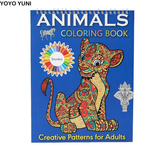 Spiral Binding Kids Coloring Book, Single Side Mandala, Animal, and Butterfly Designs, Removable Pages for Watercolour