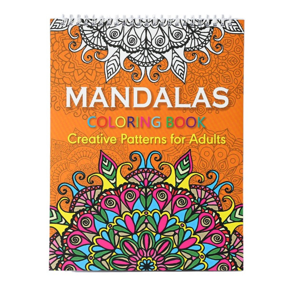 Spiral Binding Kids Coloring Book, Single Side Mandala, Animal, and Butterfly Designs, Removable Pages for Watercolour