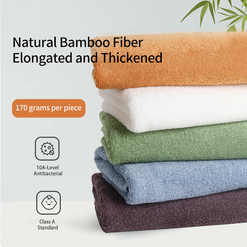 Luxury Bamboo Fiber Towels Set, Bathroom Towels, Thick Absorbent Washcloth and Face Towel for Adults