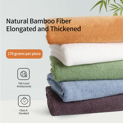 Luxury Bamboo Fiber Towels Set, Bathroom Towels, Thick Absorbent Washcloth and Face Towel for Adults