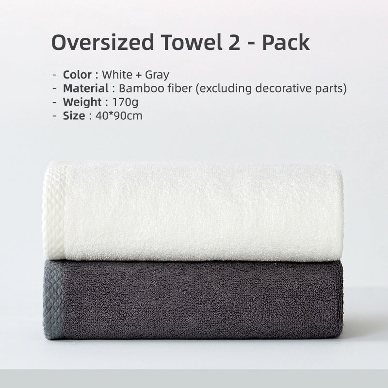 Luxury Bamboo Fiber Towels Set, Bathroom Towels, Thick Absorbent Washcloth and Face Towel for Adults