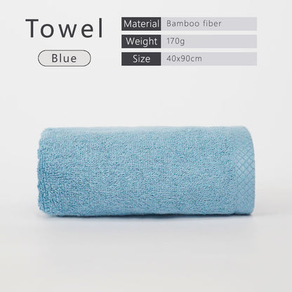 Luxury Bamboo Fiber Towels Set, Bathroom Towels, Thick Absorbent Washcloth and Face Towel for Adults