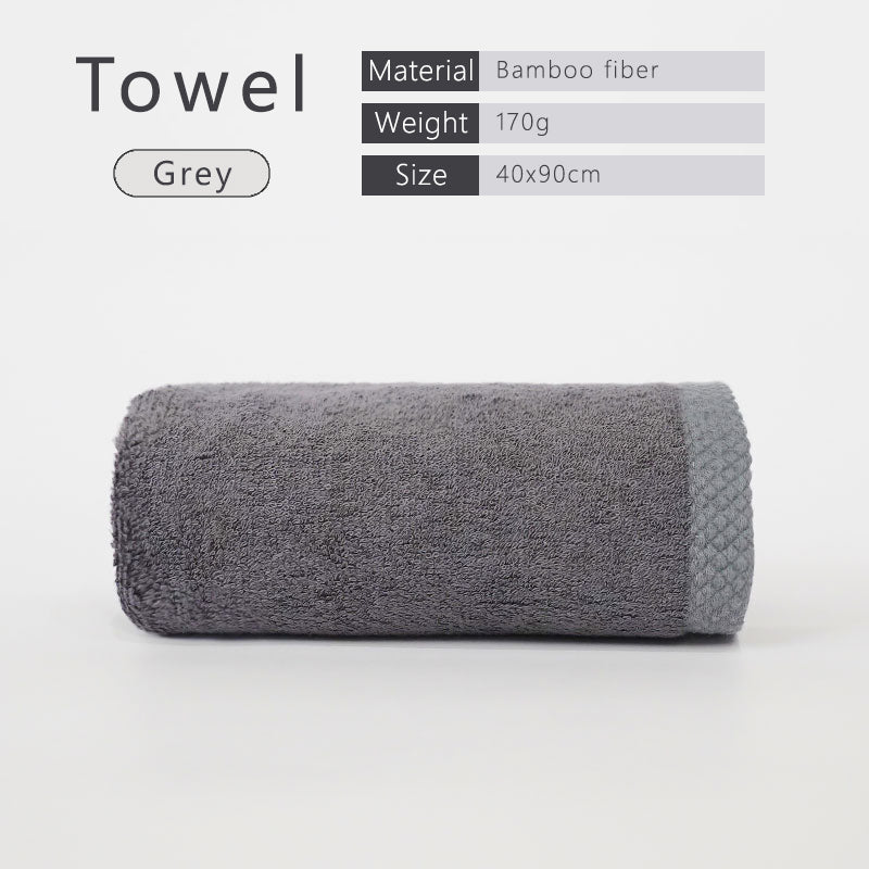Luxury Bamboo Fiber Towels Set, Bathroom Towels, Thick Absorbent Washcloth and Face Towel for Adults