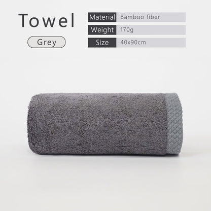 Luxury Bamboo Fiber Towels Set, Bathroom Towels, Thick Absorbent Washcloth and Face Towel for Adults