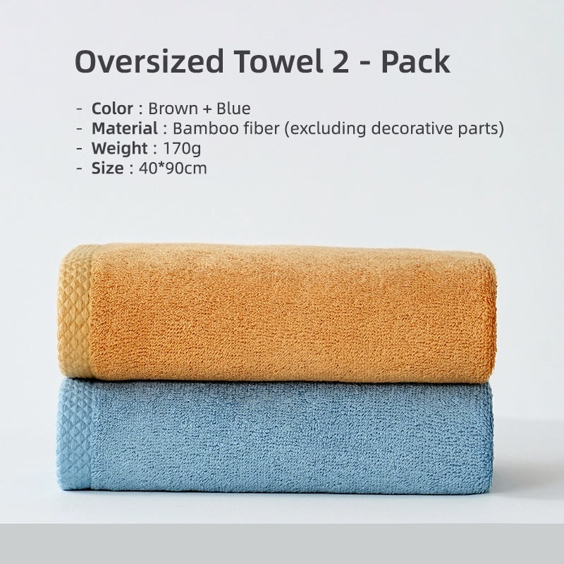 Luxury Bamboo Fiber Towels Set, Bathroom Towels, Thick Absorbent Washcloth and Face Towel for Adults