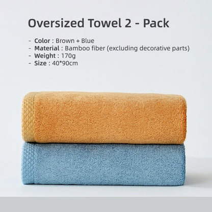 Luxury Bamboo Fiber Towels Set, Bathroom Towels, Thick Absorbent Washcloth and Face Towel for Adults