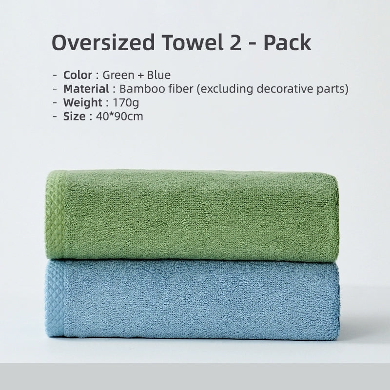 Luxury Bamboo Fiber Towels Set, Bathroom Towels, Thick Absorbent Washcloth and Face Towel for Adults