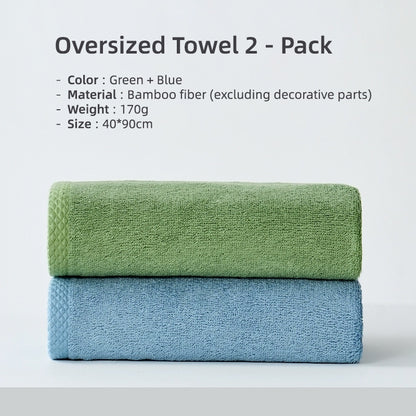 Luxury Bamboo Fiber Towels Set, Bathroom Towels, Thick Absorbent Washcloth and Face Towel for Adults