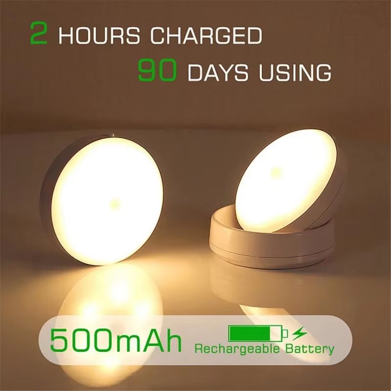 LED Night Light with Motion Sensor – USB Charging Intelligent Induction Lamp