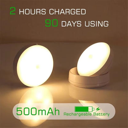 LED Night Light with Motion Sensor – USB Charging Intelligent Induction Lamp