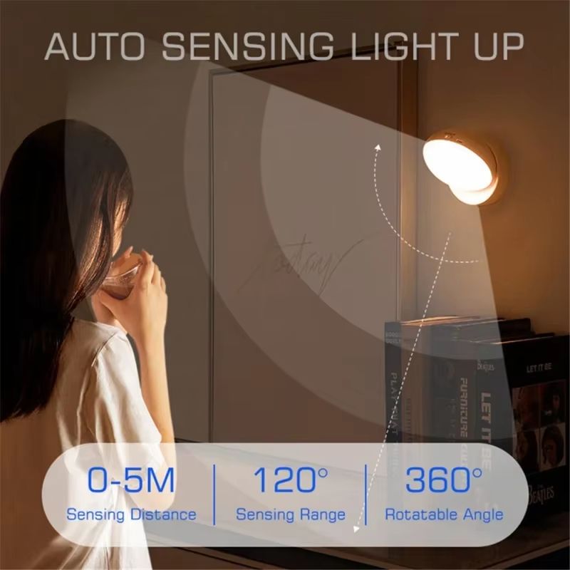 LED Night Light with Motion Sensor – USB Charging Intelligent Induction Lamp