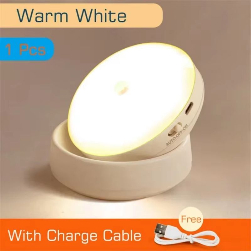 LED Night Light with Motion Sensor – USB Charging Intelligent Induction Lamp