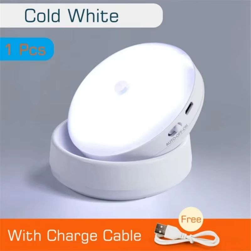 LED Night Light with Motion Sensor – USB Charging Intelligent Induction Lamp