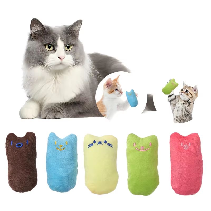 Interactive Plush Cat Toy – Funny Squeaky Catnip Chewing Toy for Kittens