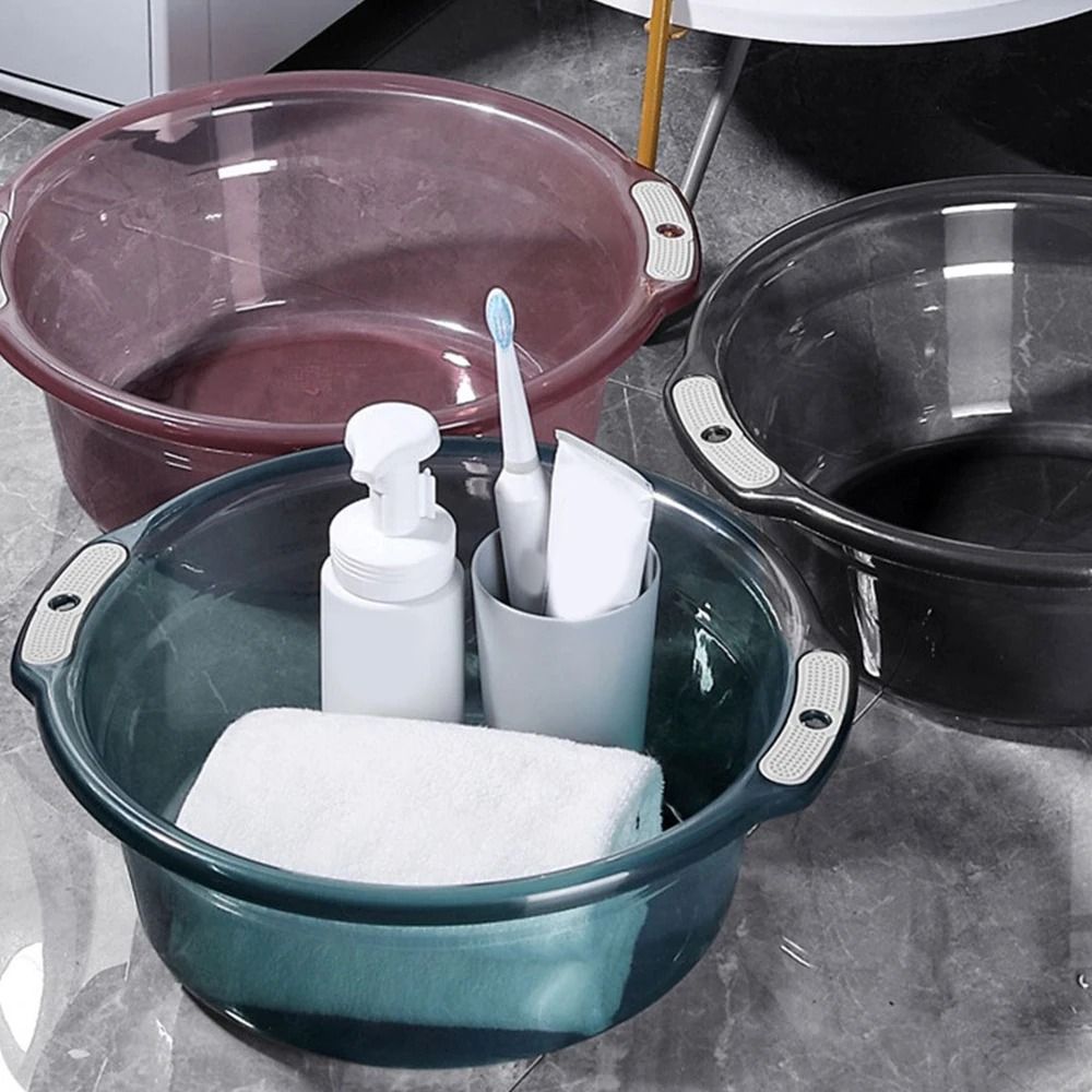 Transparent Multipurpose Thickened Water Basin for Laundry and Bath Use