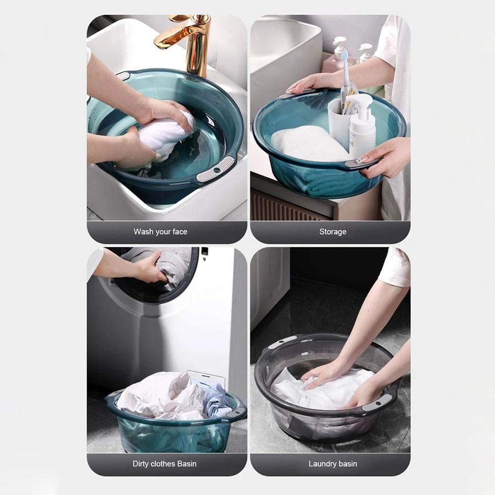 Transparent Multipurpose Thickened Water Basin for Laundry and Bath Use