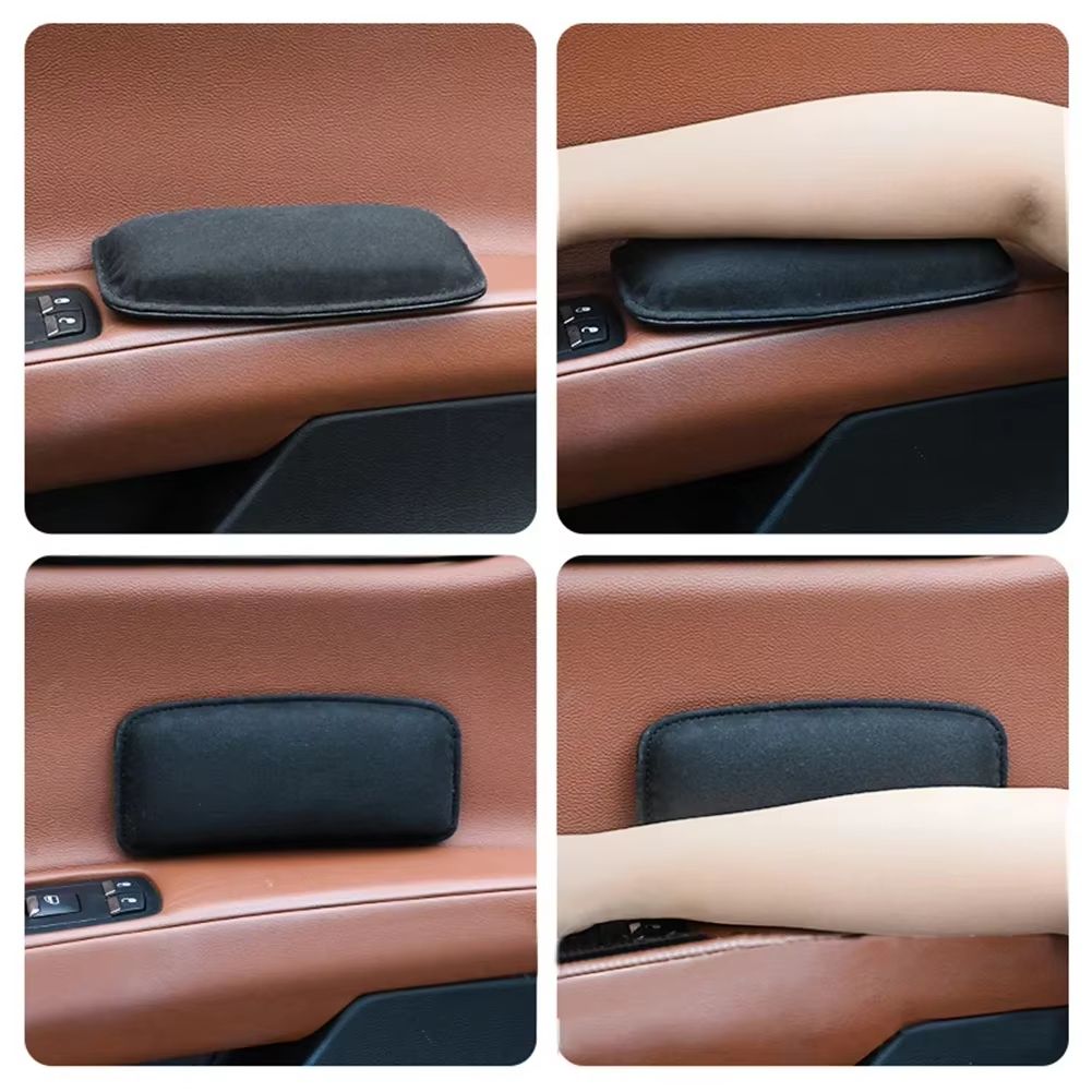 Comfortable Suede Car Knee Pad with Elastic Memory Foam – Auto Cushion & Headrest Accessory