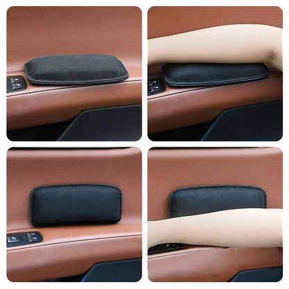 Comfortable Suede Car Knee Pad with Elastic Memory Foam – Auto Cushion & Headrest Accessory