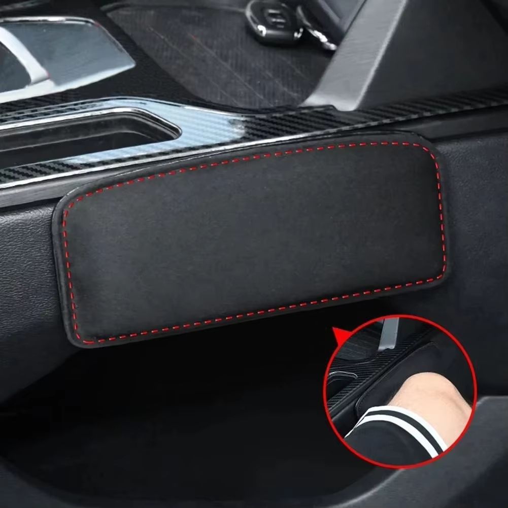Comfortable Suede Car Knee Pad with Elastic Memory Foam – Auto Cushion & Headrest Accessory