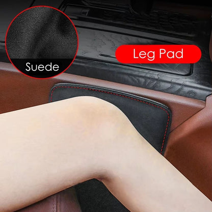 Comfortable Suede Car Knee Pad with Elastic Memory Foam – Auto Cushion & Headrest Accessory