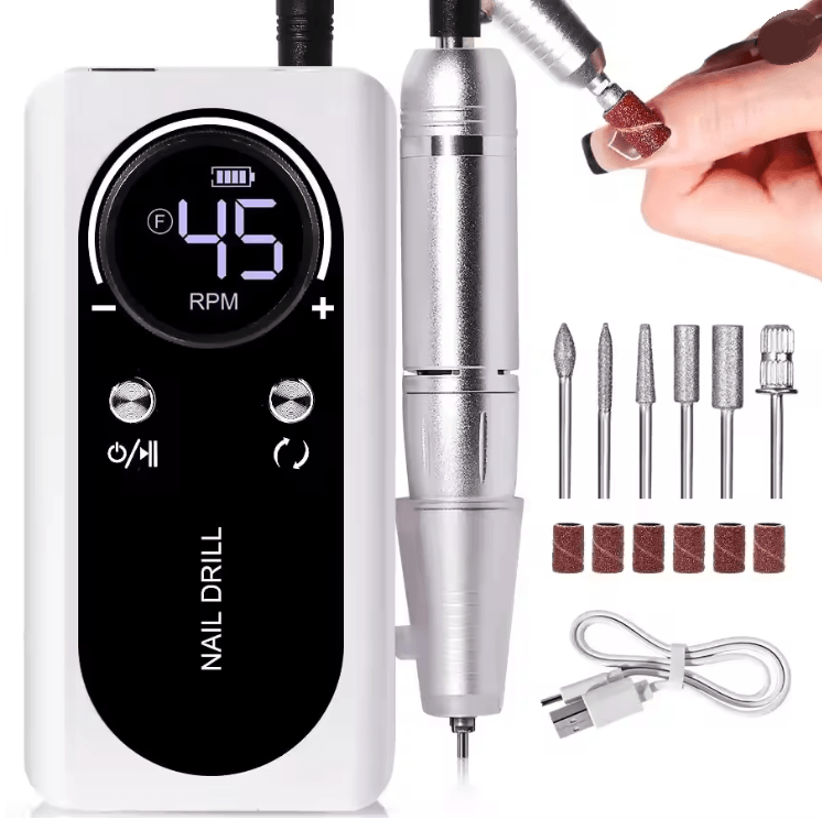 ProNail 45000RPM Electric Nail Drill Machine Rechargeable and Portable