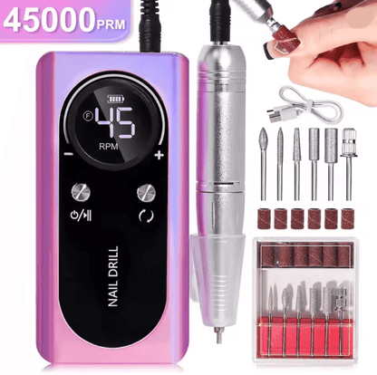 ProNail 45000RPM Electric Nail Drill Machine Rechargeable and Portable