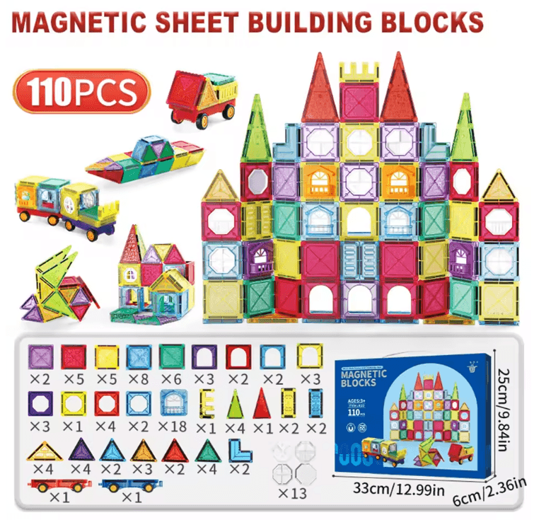 MagnaBuild Magnetic Tiles Building Set for Kids