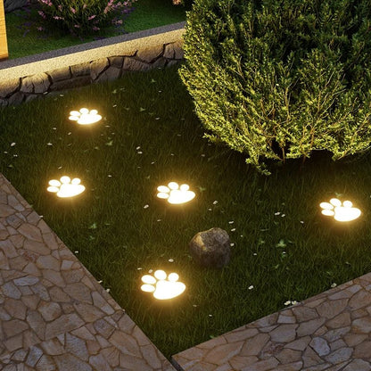 LED Solar Dog Paw Ground Lights for Garden and Yard Decoration
